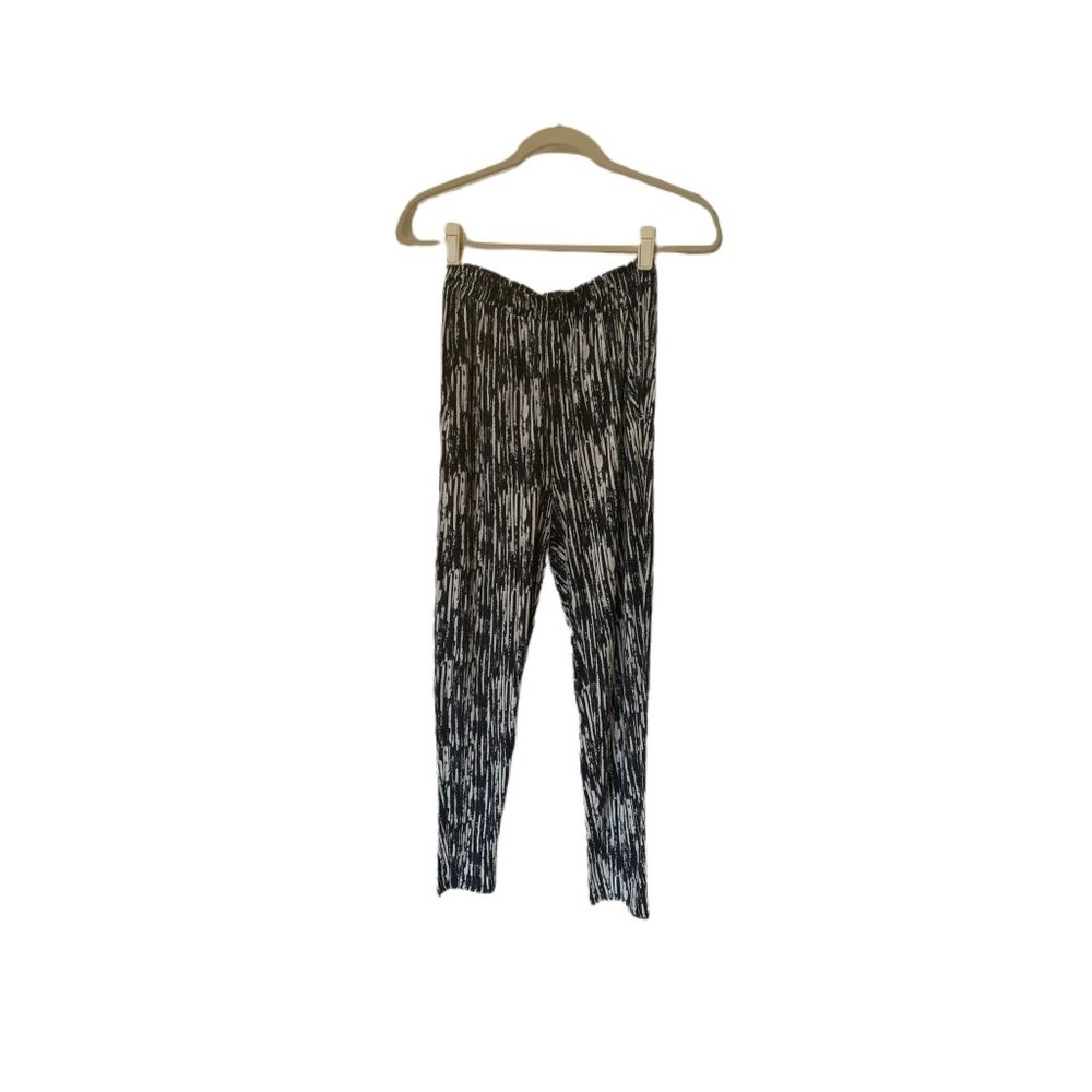 H&M Black and White Streak Loose Pants